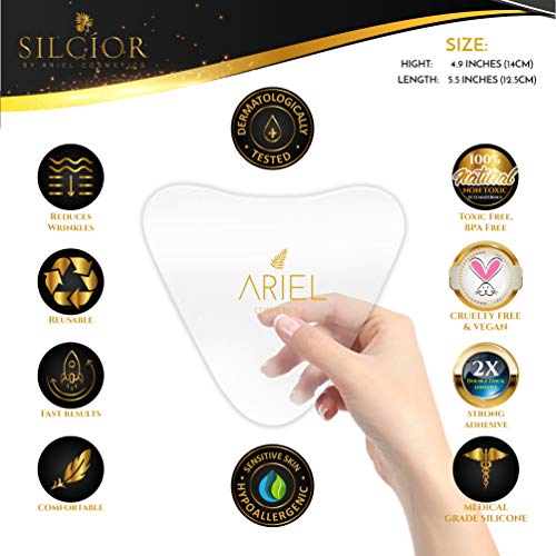 SILCÍOR 4 Pack Anti-Wrinkle Silicone Chest Pads for Wrinkle Reduction, Reusable & Skin-Friendly