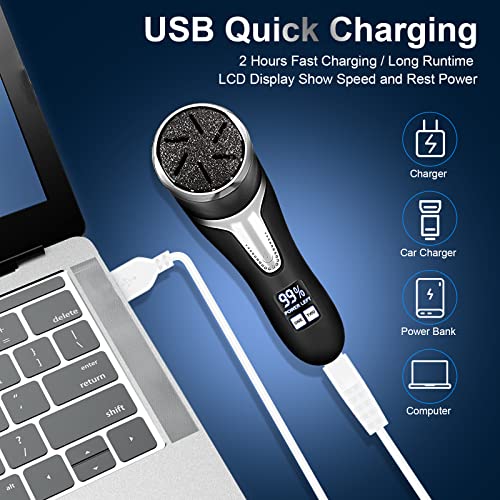 Electric Callus Remover with Vacuum - Rechargeable Foot File Kit