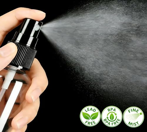 Travel Spray Bottles 2 Pack - Refillable 1 Oz Plastic Mist Sprayers