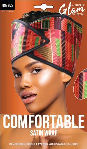 Donna Reversible Satin Hair Wrap with Adjustable Closure - Protects Braids & Natural Hair