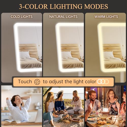 FUNTOUCH LED Vanity Mirror with 40X Magnifier, 84 LEDs, Rechargeable