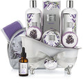 Lavender & Jasmine Spa Gift Basket Set for Women - Bath Bombs, Salts, Body Lotion & More