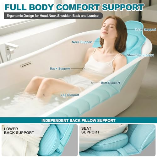 Full Body Bath Pillow 61" - Ergonomic 4D Air Mesh Support