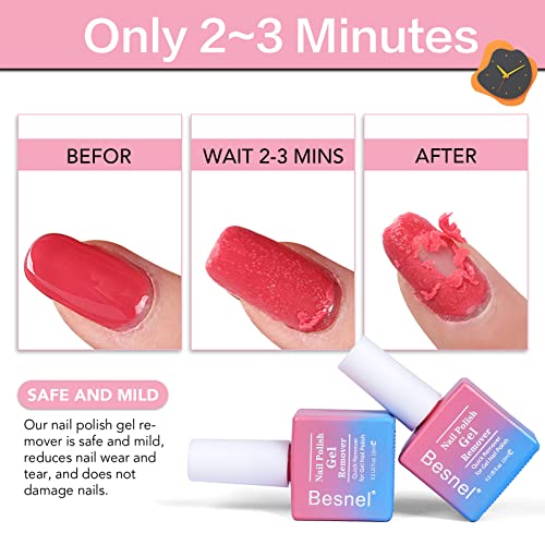 Professional Gel Nail Polish Remover Kit (3 Pack) with Files & Pushers