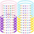 Quelay 24 Pcs K-pop Friendship Bracelets for Fans Party Supplies Yellow Pink Purple Blue