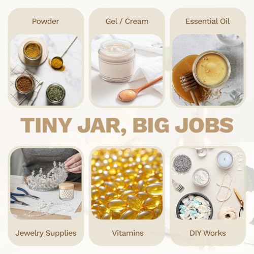 2oz Glass Jar with Wood Lid, 6 Pack - Clear Cosmetic Containers