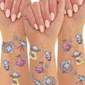 Space Ranger Temporary Tattoos - 25 Metallic Galactic Designs