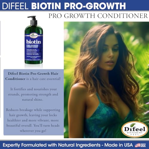 Difeel Pro-Growth Biotin Conditioner for Hair Growth 12 oz. - Conditioner for Thin Hair