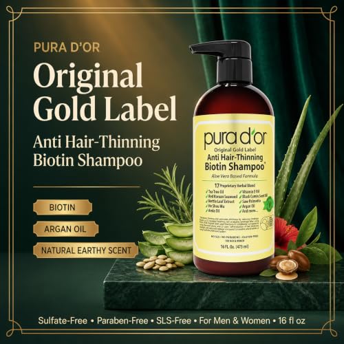 PURA D'OR Anti-Thinning Shampoo with Biotin & Argan Oil