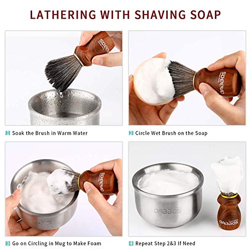 Anbbas Shaving Soap Goat Milk for Beard Barber Traditional Wet Shave (2pcs, 7 oz)