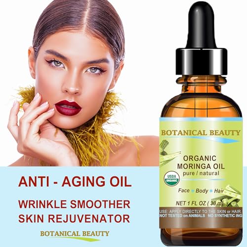 Botanical Beauty? Organic Moringa Oil 100% Pure Natural Undiluted 0.5 Fl.oz.- 15 ml. for Face Skin, Hair, Lips, Body, Nails Rich in Vitamin C, Vitamin E