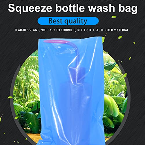300pcs Tattoo Wash Bottle Bags,Thicken Disposable Squeeze Bottle Bags,for Tattoo Bottles Tattoo Supplies Tattoo Kits (Blue)