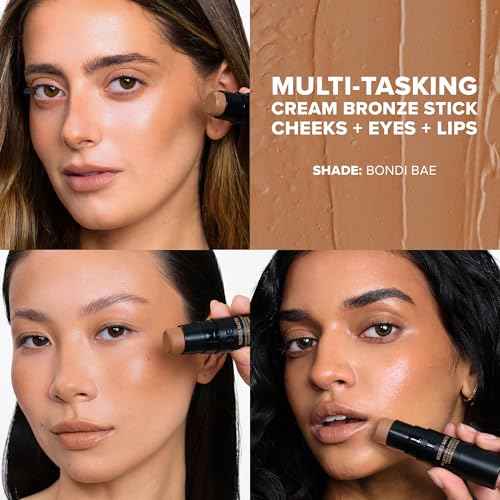 Nudestix Nudies Bronze All Over Matte Bronzing Stick ? 3-in-1 Cream Bronzer for Cheeks, Eyes & Lips with Built-In Brush | Natural Contour & Sun-Kissed Glow