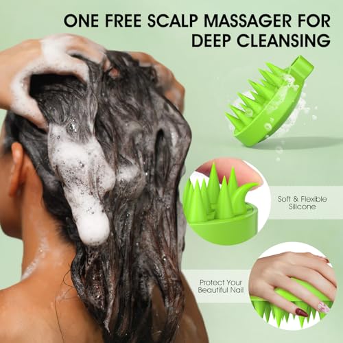VOERUY Tea Tree Scalp Scrub with Mint Oil & Massager - 10.6oz