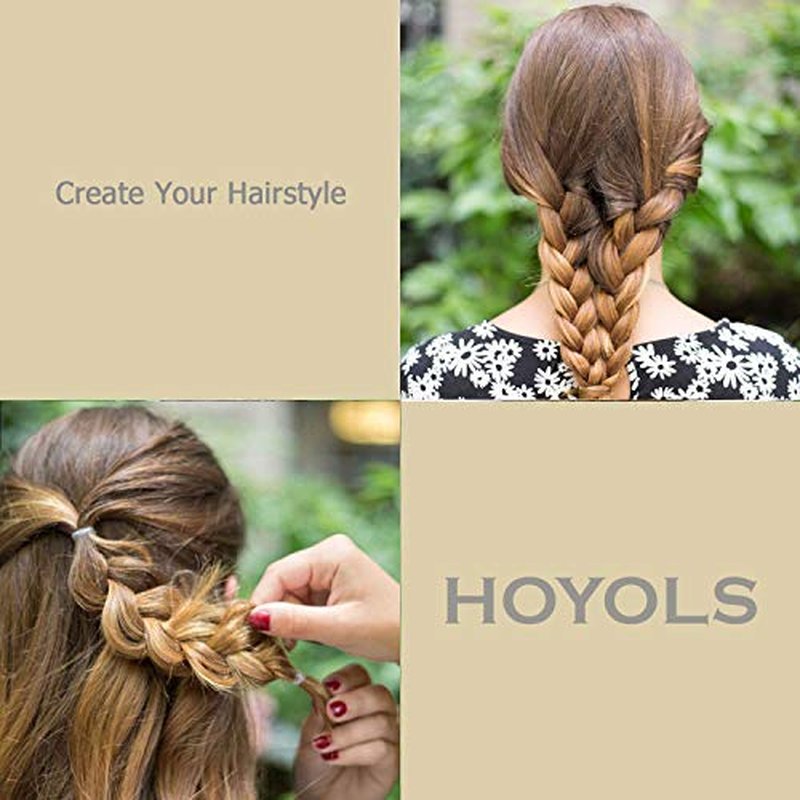 Black Rubber Hair Bands, 1.25" Elastic Ties for Thick Hair (330 pcs)