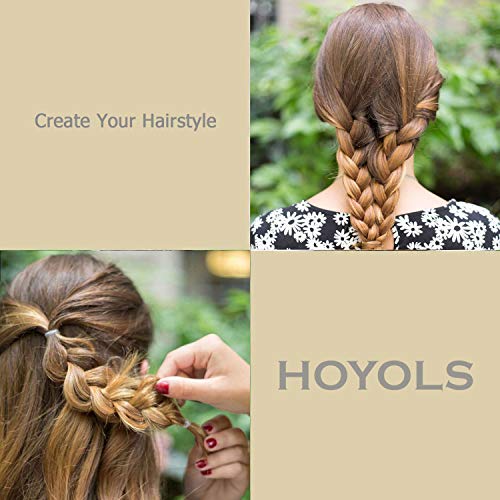 Black Rubber Hair Bands, 1.25" Elastic Ties for Thick Hair (330 pcs)