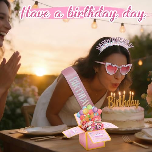 Birthday Girl Sash Headband Set - 4 Pieces Party Accessories