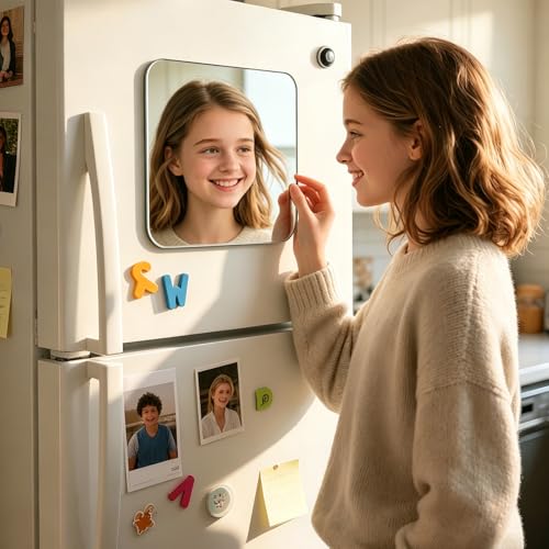 Magnetic Acrylic Locker Mirror - 7.87" Unbreakable & Clear