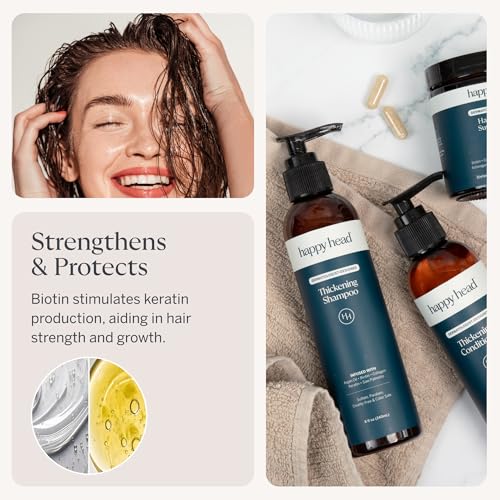 Happy Head Hair Shampoo & Conditioner Set with Biotin & Argan Oil for All Hair Types