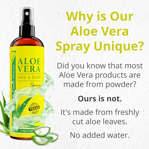 Organic Aloe Vera Spray for Face, Body & Hair - 12 fl oz