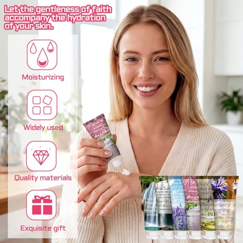 Leelosp 72 Pcs Christian Hand Cream Bulk for Women Bible Verse Hand Lotion Gifts Mini Travel Size Lotion Christian Gifts for Women Skin Dry Bible for Mom Grandma Christmas Holiday