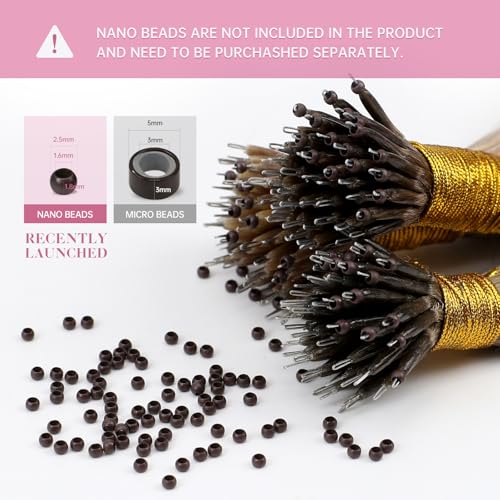 YoungSee Nano Tip Hair Extensions 18 Inch Remy Human Hair 50g