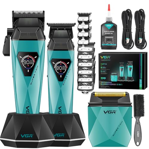VGR 877S3 Professional Hair Clippers for Men with LED Display