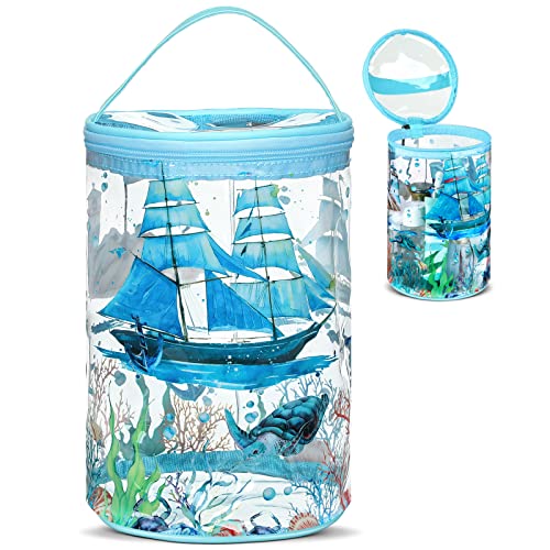 Sanwuta Sailboat Clear Toiletry & Makeup Bag Waterproof Travel Organizer