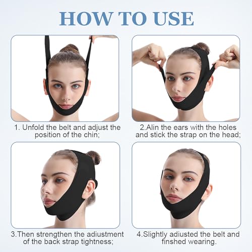 Sleep Chin Strap for Facial Lifting and Jawline Sculpting - Reusable Adjustable Belt