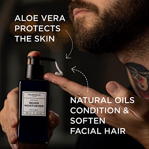 Murdock London Lightweight Beard Moisturizer For Men ? Hydrating Beard Softener for Men & Skin Comfort ? Clean Label Moisturizer for Daily Use, Reduce Flakiness & Irritation (5.1 FL OZ)