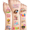 ANTING 244 Pieces Cute Candyland Temporary Tattoos Stickers,20 Sheets Candy Land Lollipop Donut Themed Tattoos Stickers Party Decoration favors for Kids Girl Boys Birthday Baby Shower Sweet Shop