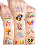 Candy Land Temporary Tattoos - 244 Pieces, 20 Sheets
