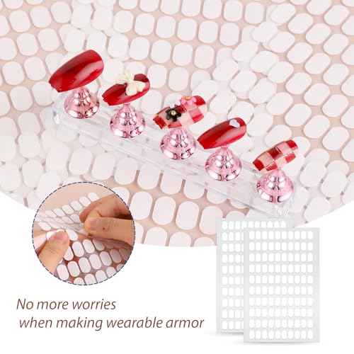 1200 Pcs False Tip Double Sided Adhesive Tapes for Nail Art Display - Pre-cut Strips for Nail Art Holder and Display Book