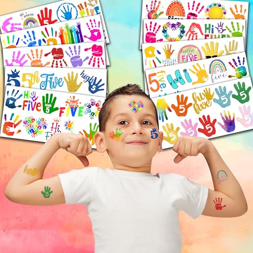 Hi Five Temporary Tattoos 5th Birthday Party Favors 100 PCS