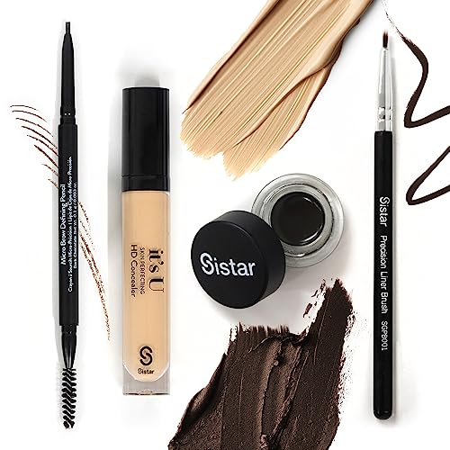 Sistar Micro Brow Defining Pencil Stylist Waterproof Eyebrow Pencil, Ultra Fine Double Ended Fill and Shape (Dark Chocolate)