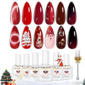Modelones Red Cat Eye Gel Nail Polish Set 6 Colors HEMA-Free Burgundy - A4 Classic Red