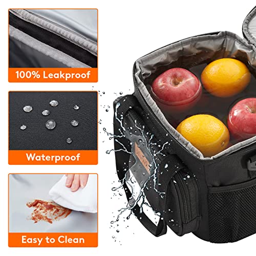 Lifewit Large Lunch Bag Insulated Lunch Box Soft Cooler Cooling Tote for Adult Men Women, Black 12-Can (8.5L)