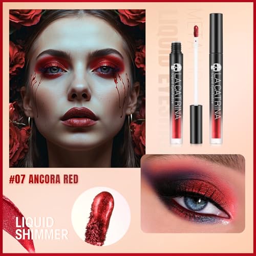 Liquid Red Metallic Eyeshadow - La Catrina