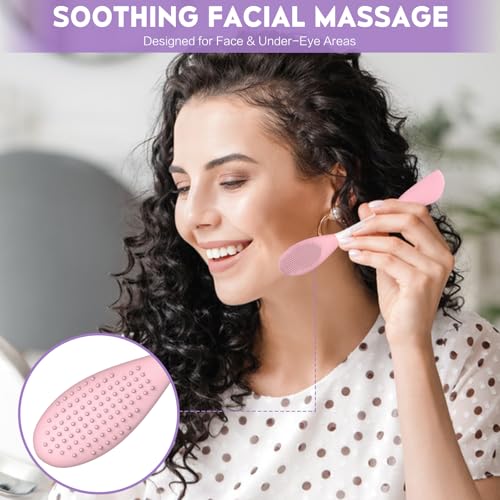 Silicone Pore Cleansing Brush Kit with Mask Spatula & Massage Tool - Dual-Ended Face Care