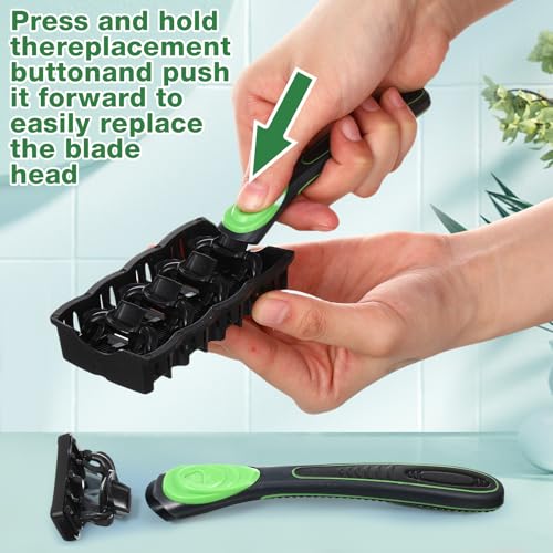 Men's Disposable Razor Kit 7-Blade Shaving Set with 2 Handles & Refills
