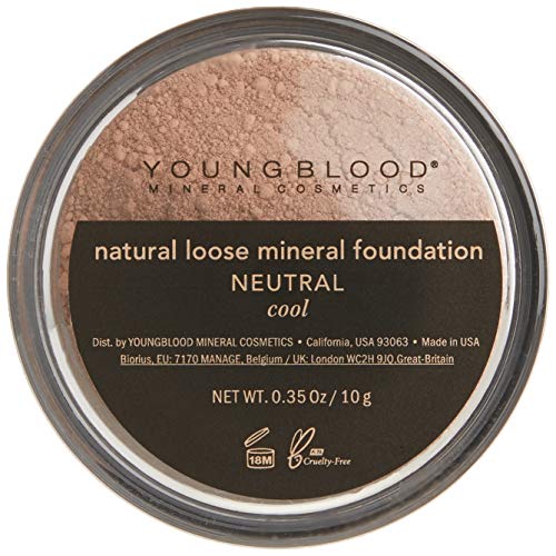 Youngblood Clean Luxury Cosmetics Natural Loose Mineral Foundation, Neutral | Loose Face Powder Foundation Mineral Illuminating Full Coverage Oil Control Matte Lasting | Vegan, Cruelty Free