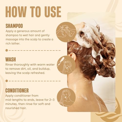 Keratin Shampoo & Conditioner Set - Frizz Control, 16 fl oz Each