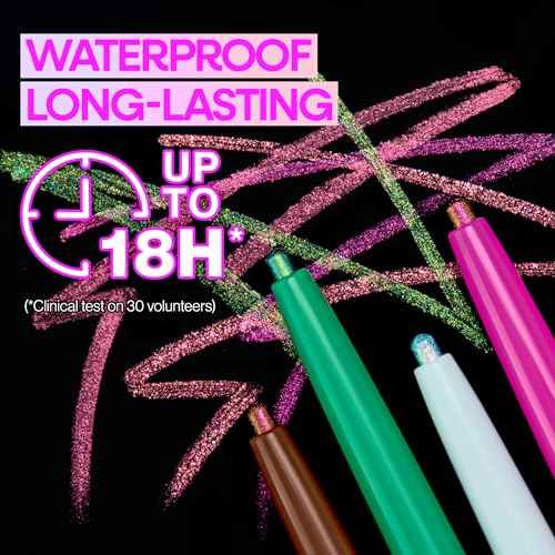 wet n wild Chameleon Chrome Eyeliner, Waterproof and Smudge-Proof, Multichrome Color Shift, Long-Lasting 18-Hour Wear, Cruelty-Free & Vegan - Electric Prism