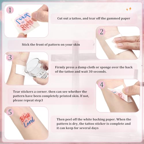 240 Pcs Religious Glitter Temporary Tattoos for Kids