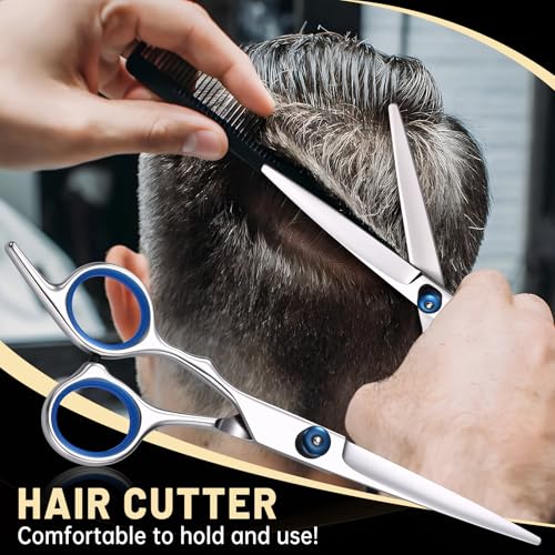 Professional Hair Cutting Scissors Set with Thinning Shears - 9-Piece Barber Kit
