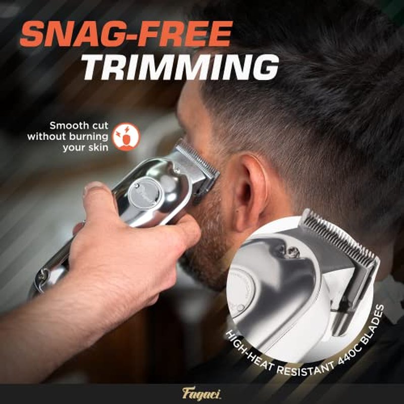 Fagaci Cordless Hair Clippers with 440C Steel Blades for Men & Women