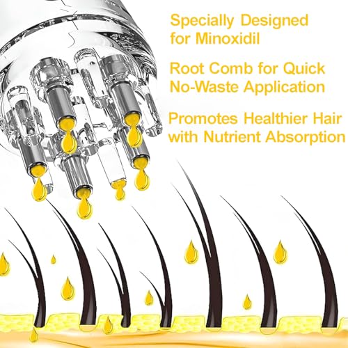 Minoxidil Hair Oil Applicator Bottle with Roller Ball Comb