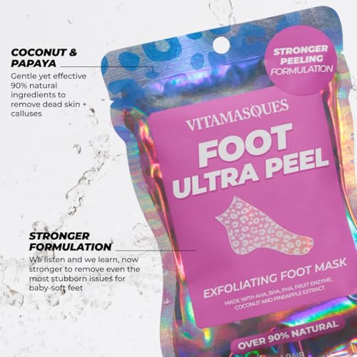 Vitamasques Foot Peeling Mask, 3 Pairs - Korean Exfoliating Foot Mask