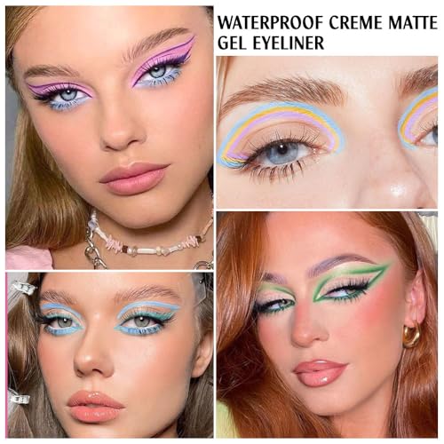 12-Color Matte Gel Eyeliner Pencil Set - Waterproof & Smudge-Proof