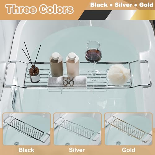 Stainless Steel Expandable Bathtub Caddy Tray